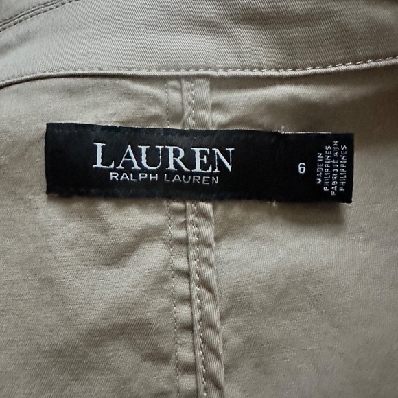 Lauren Ralph Lauren Khaki Sleeveless Trench Dress with Belt - Picture 7 of 8